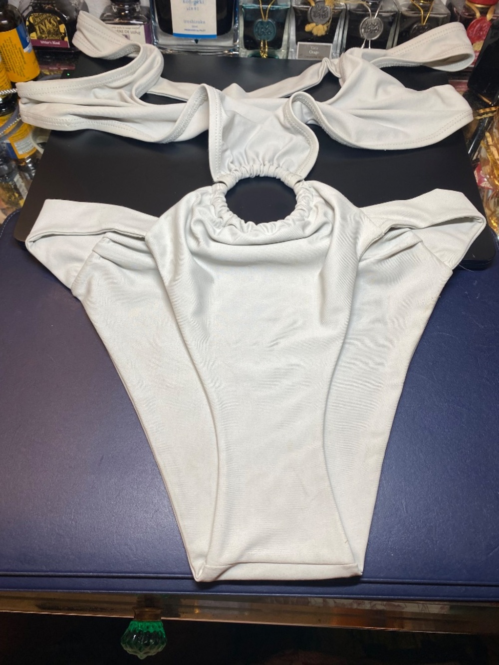 VTG Patrizia Pepe O-Ring Cutout Monokini Y2K Archival Cyber Icy Pale Cerulean 6 - Picture 5 of 5